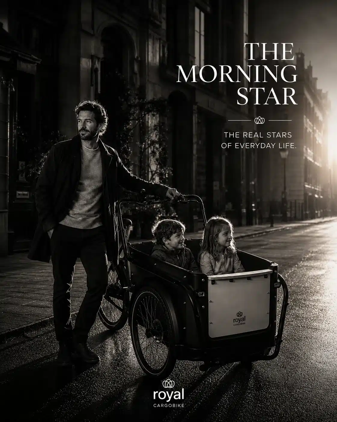 The Morning Star – pappa med två barn i Royal Cargobike